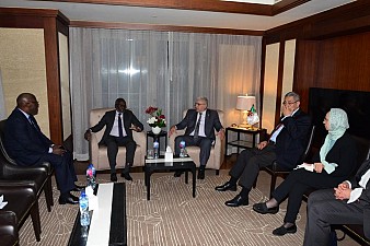 The President of the APU, Hon. Mohamed Ali Houmed, in audience with the Speaker of the People's National Assembly of Algeria, Hon. Brahim Boughali, at the 32nd AIPU Conference, Cairo Feb. 2022